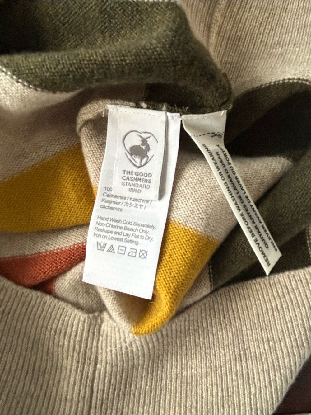 J. Crew Men’s Cashmere Multicolor Striped Crewneck Sweater - Picture 5 of 6
